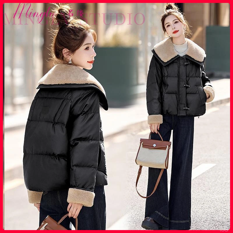 名缕超好看时尚拼接短款女秋冬气质高级感保暖加厚小个子轻奢外套