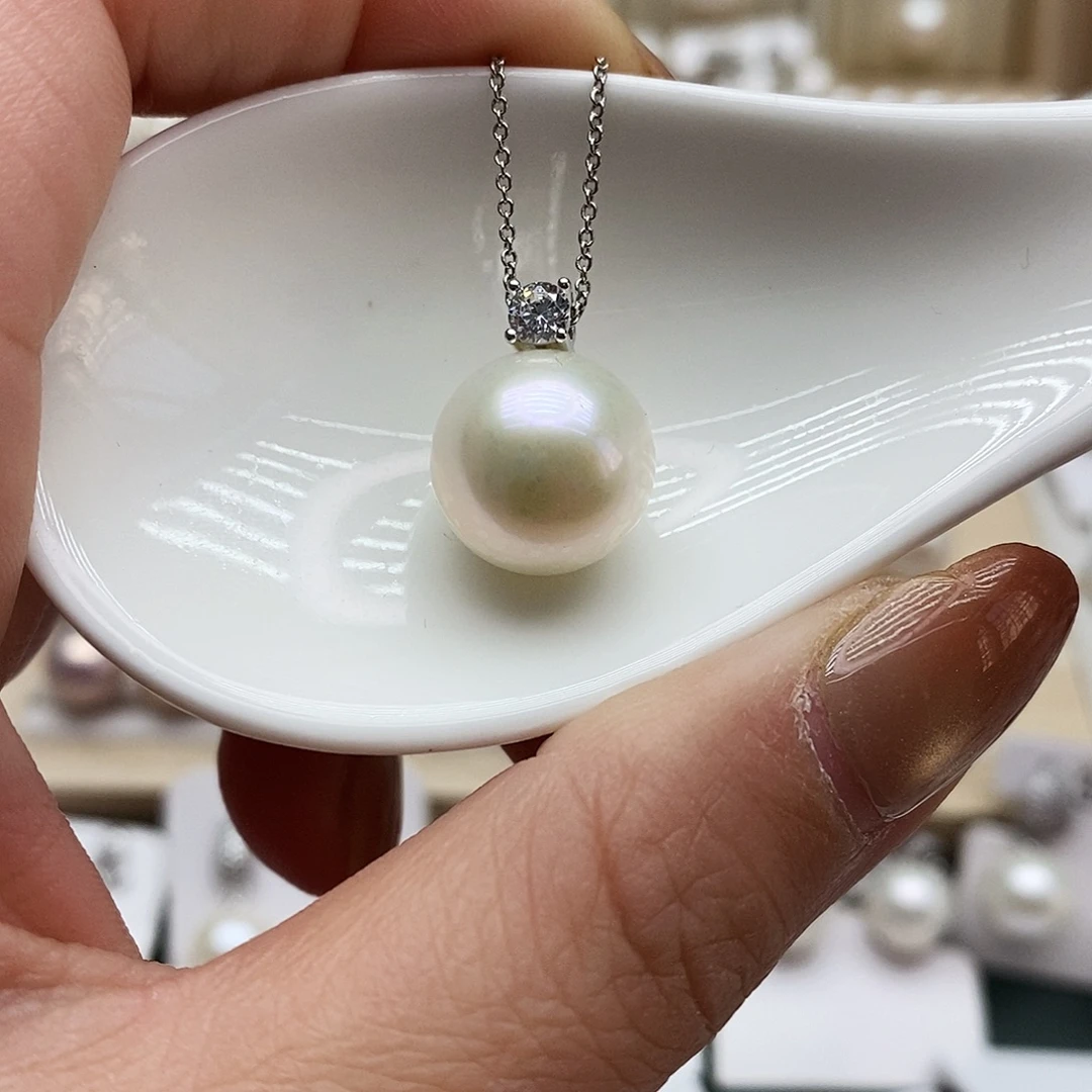 淡水珍珠颈饰银S925镶嵌13十