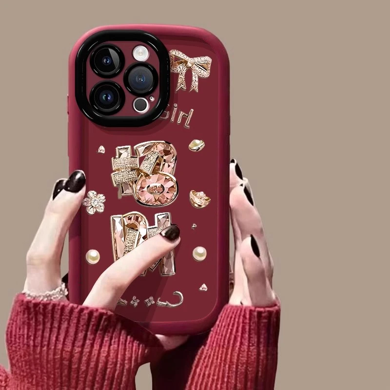 闪闪招财适用苹果16pro手机壳硅胶防摔网红女款创意ins红色新年款