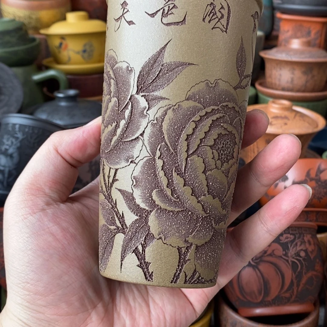 紫砂杯子宜兴全手工紫砂杯