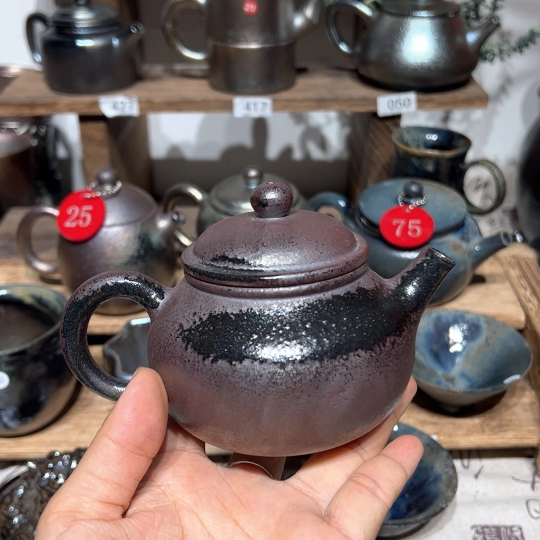 建水紫陶紫泥柴烧壶
