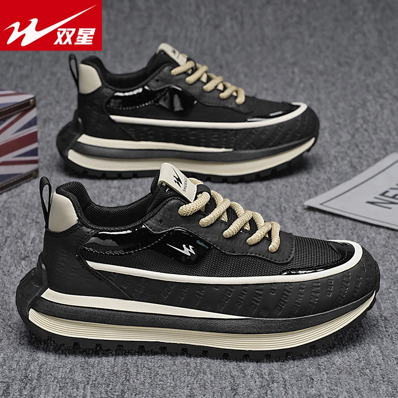 双星八特男鞋2025新款夏季透气网鞋潮流老爹鞋男款阿甘运动休闲鞋