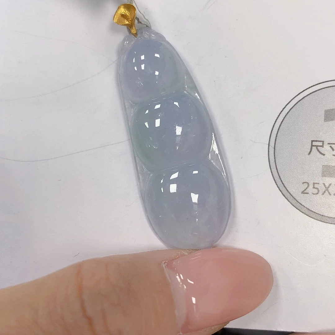 翡翠18K金镶嵌颈饰天然翡翠a货 百元以上9米证书费自理