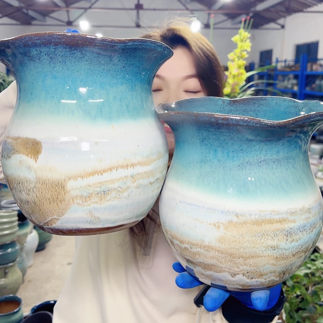 紫砂花盆高20口20