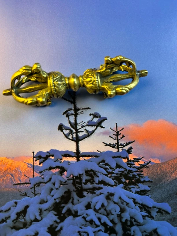 纯黄铜葫芦大号五股金刚杵/纯手工/民族工艺品