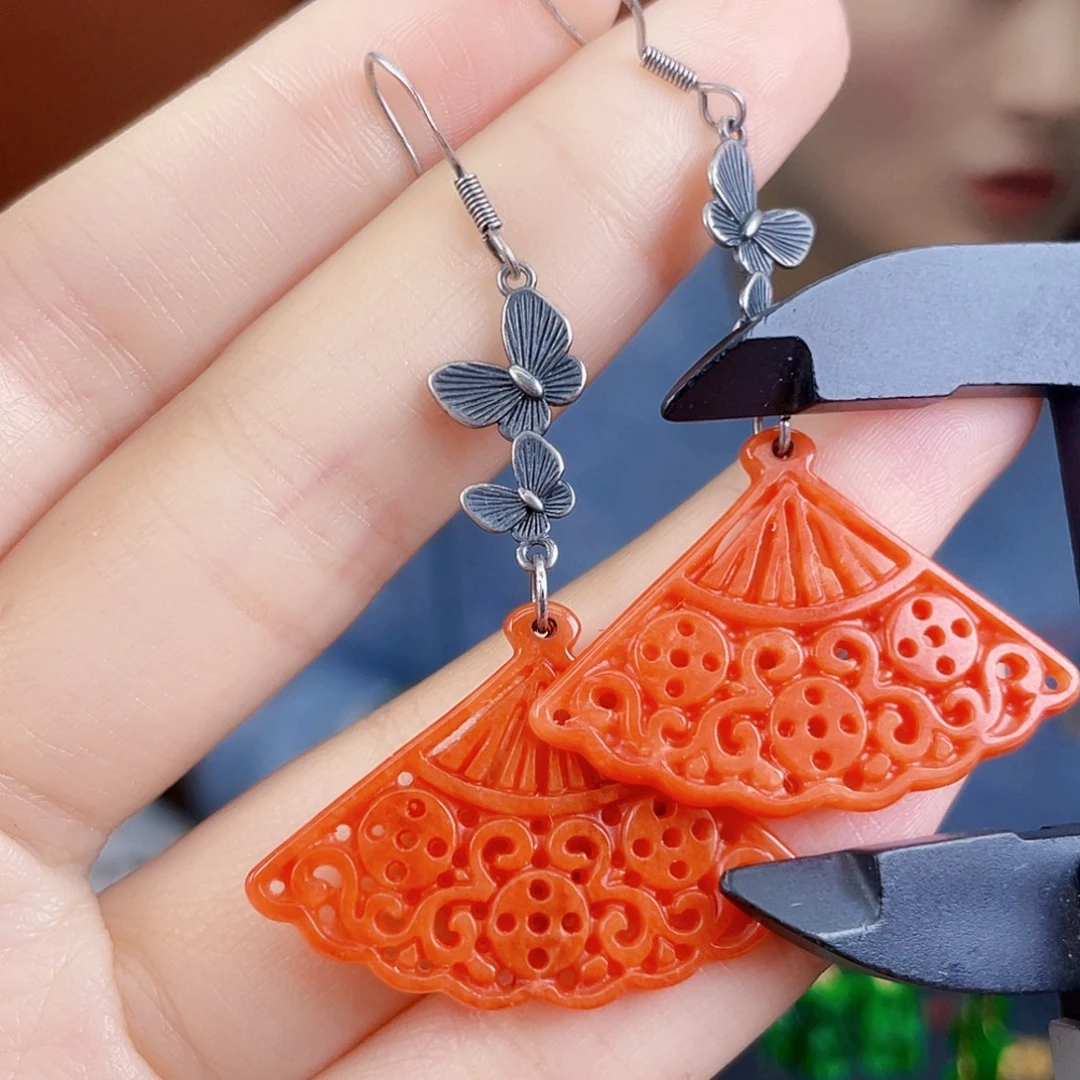 翡翠未镶嵌耳饰饰品