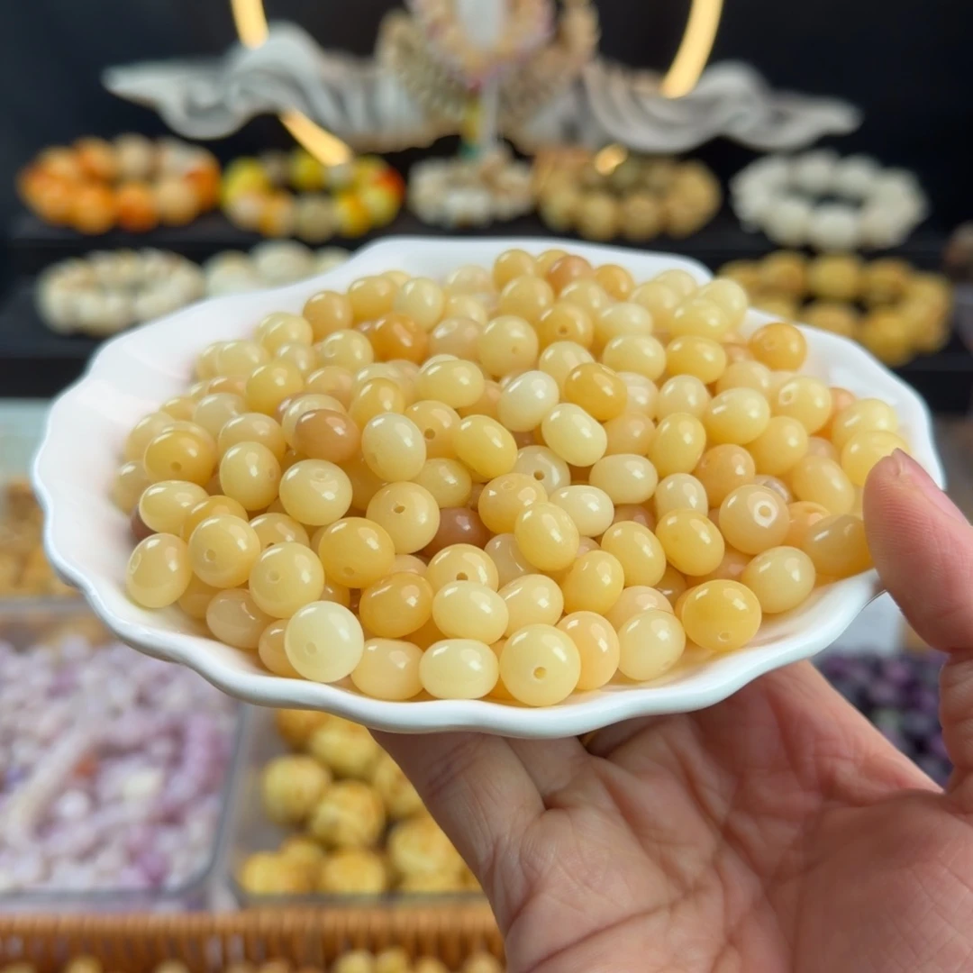 菩提根/象牙果手串卡10.5金黄算盘1000颗批发