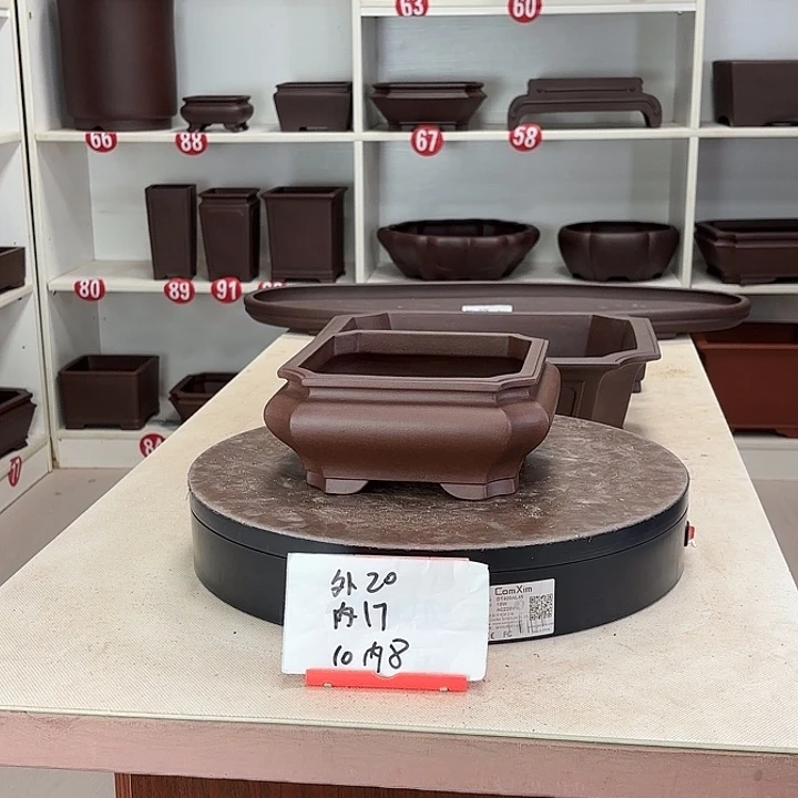 紫砂花盆切角千筒