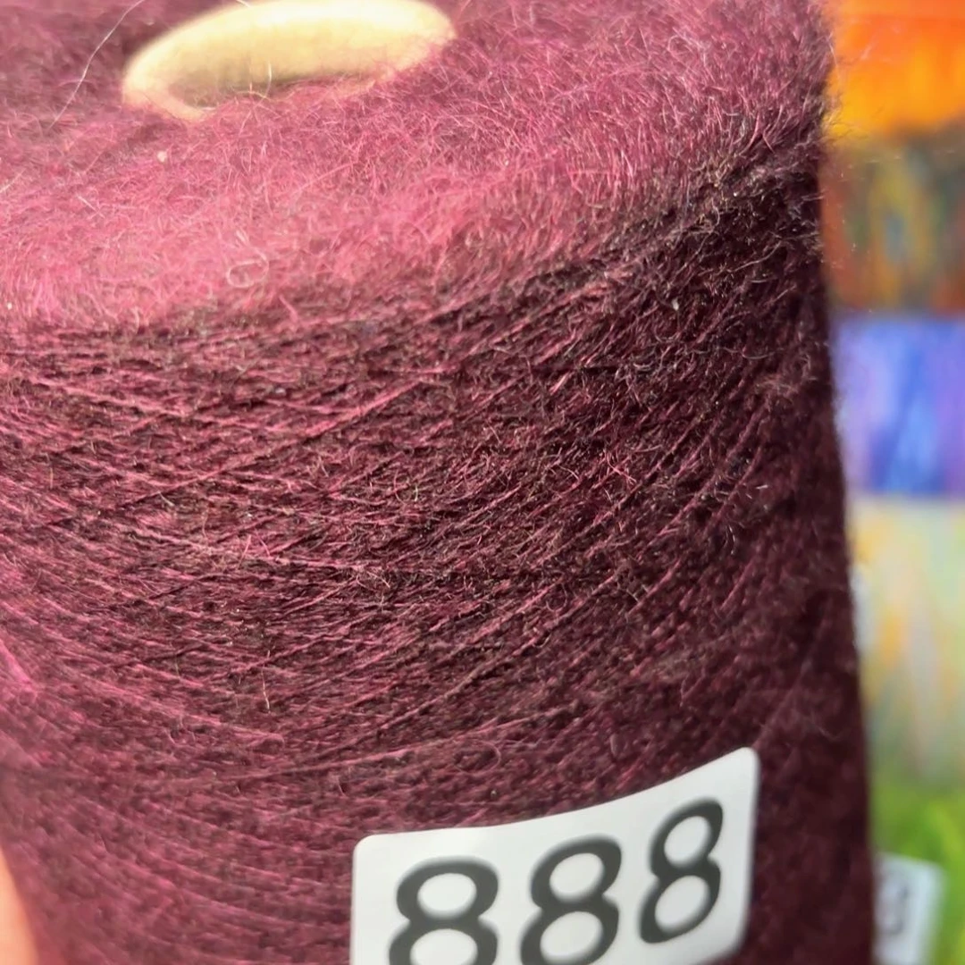 织绣888号纯色13支马海毛紫红色1.5斤