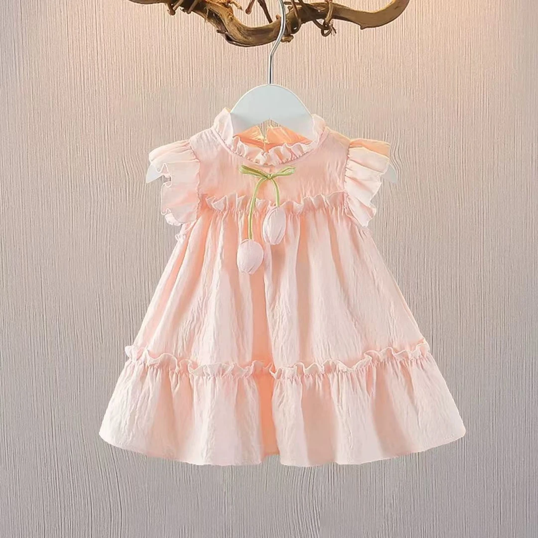 女童2025夏季连衣裙洋气宝宝公主裙纯棉薄款小女孩夏装背心裙子