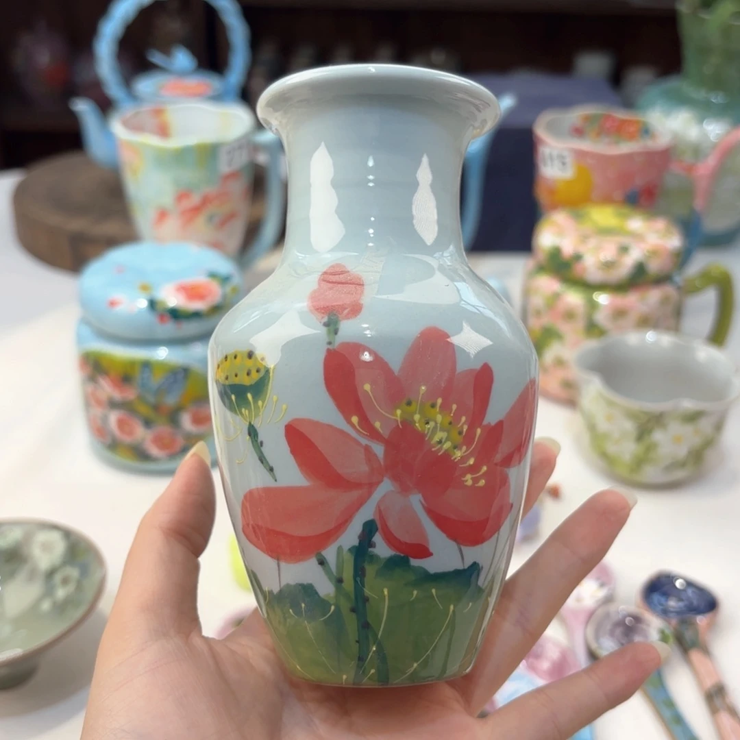 景德镇手绘高温釉下彩陶瓷茶具