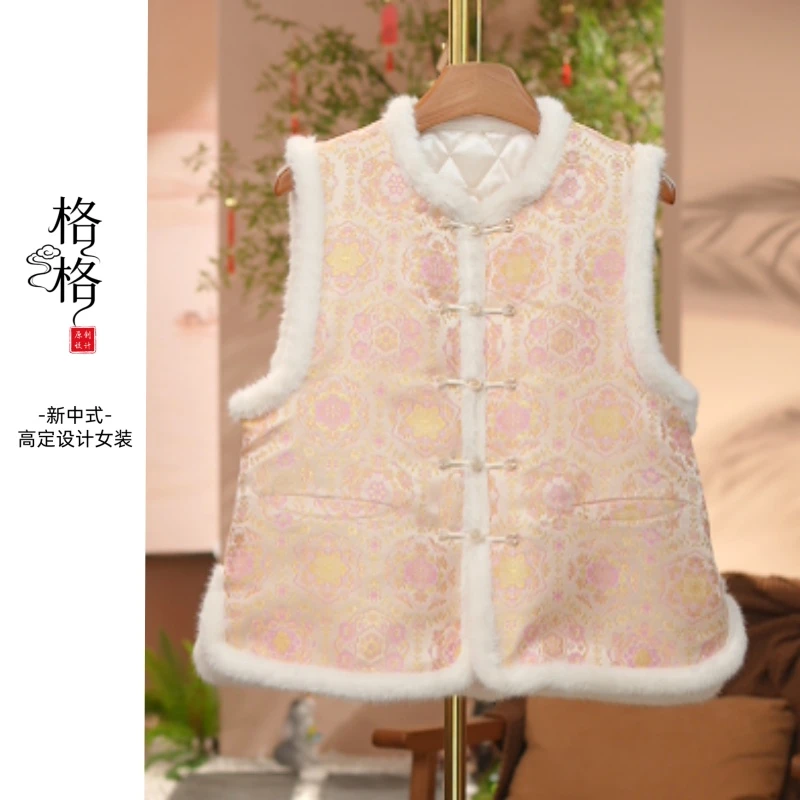 《 隐叙-棉马夹》2025年秋冬新款简约提花加厚时尚休闲减龄马夹