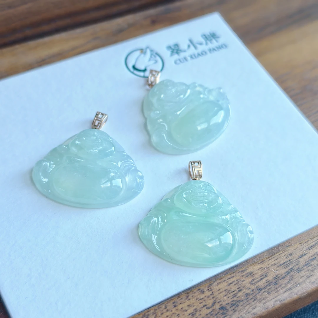 翠小胖珠宝 18k玫佛公翡翠吊坠新款CFCD118 多样性发1