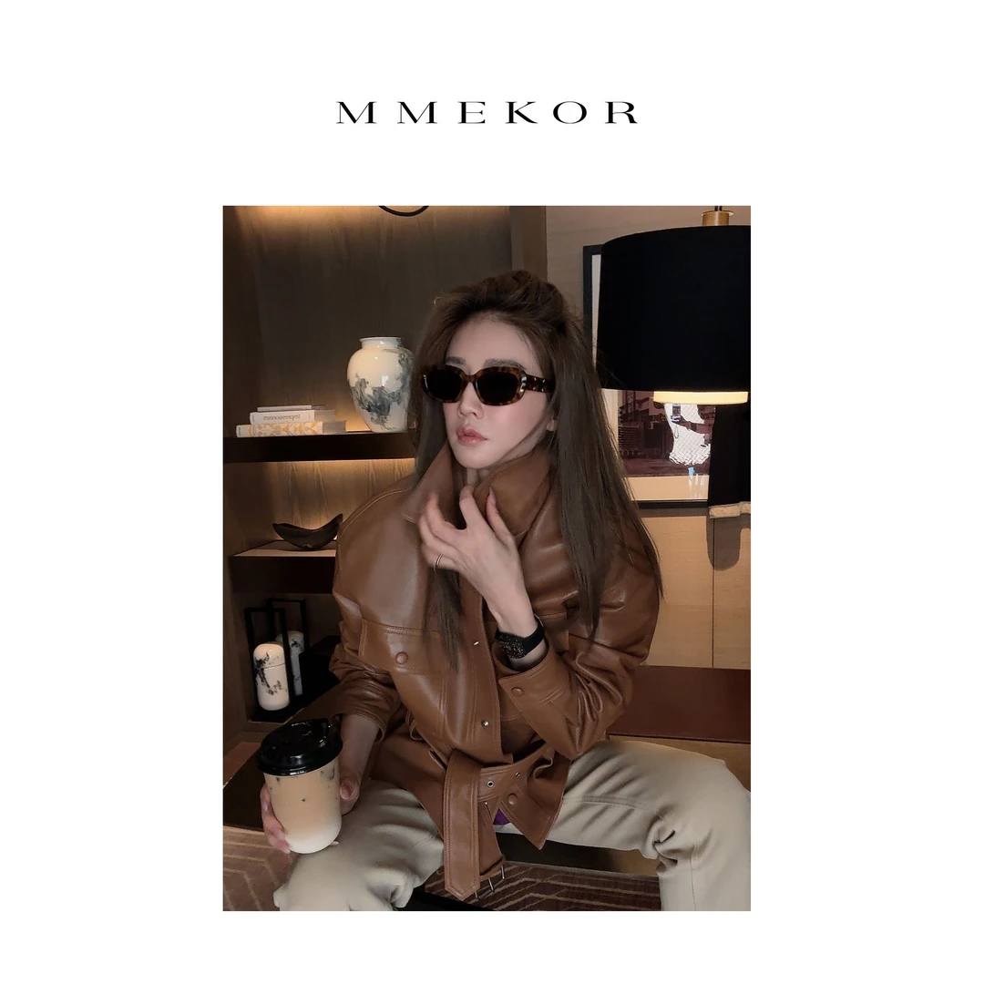 MMEKOR“贵妇皮衣”2025新款秋款智性通勤时髦上衣 30086