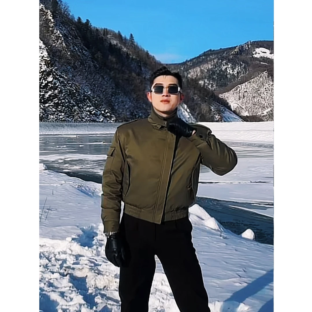 军阀夹克轻奢工装硬派短款机车痞帅冬季保暖羽绒服外套男防水户外