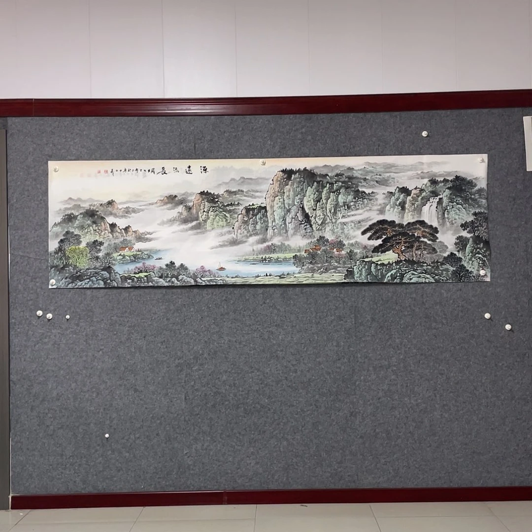 国画八尺对开238.69画芯 捡漏