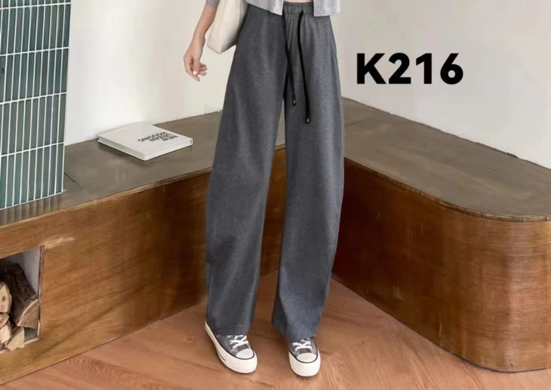 《姚家优麦汇》KH216早秋纯色长裤新款时尚休闲洋气百搭裤女