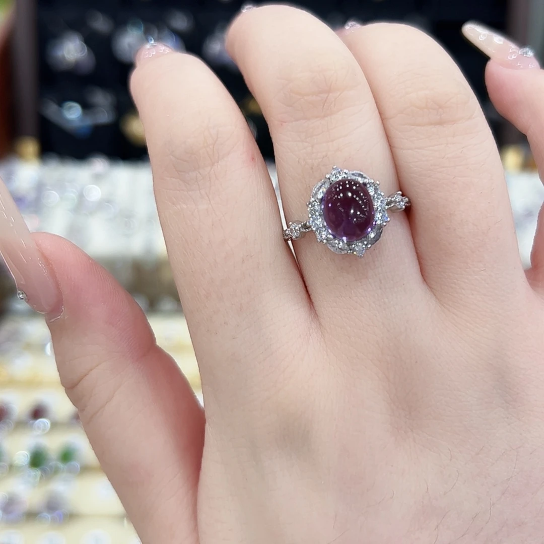 心***！银S925镶嵌戒指水晶