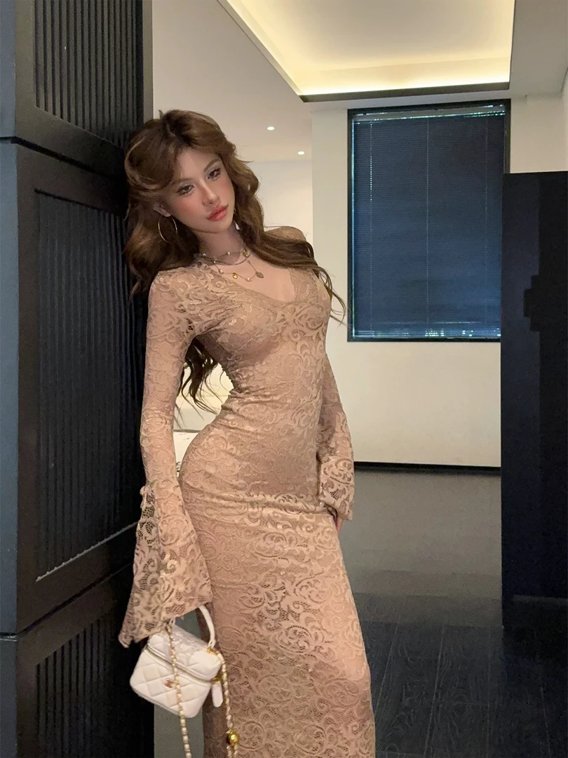 1【巴黎记忆】蕾丝女2024夏季法式气质包臀裙修身收腰裙-艺帆设计