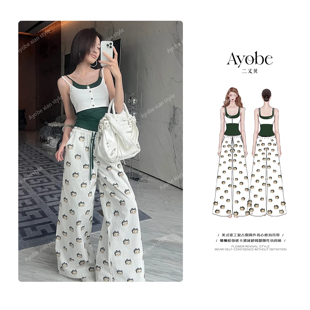 AYOBE小贤/萌星信缘  慵懒松弛感休闲卡通减龄随性趣味休闲裤