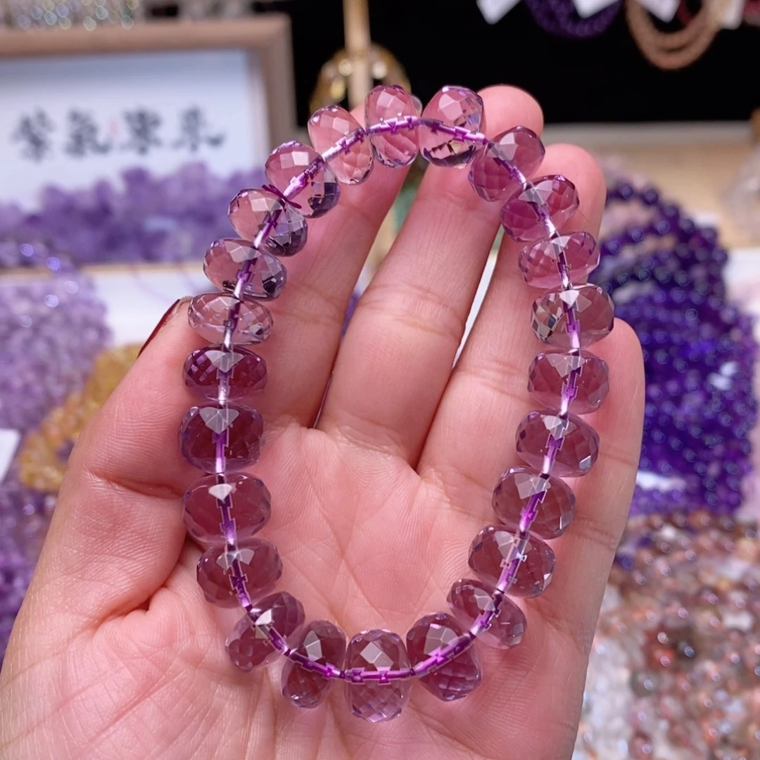 水晶手链未镶嵌紫水晶刻面卡12