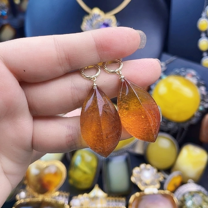 琥珀银S925镶嵌裸石