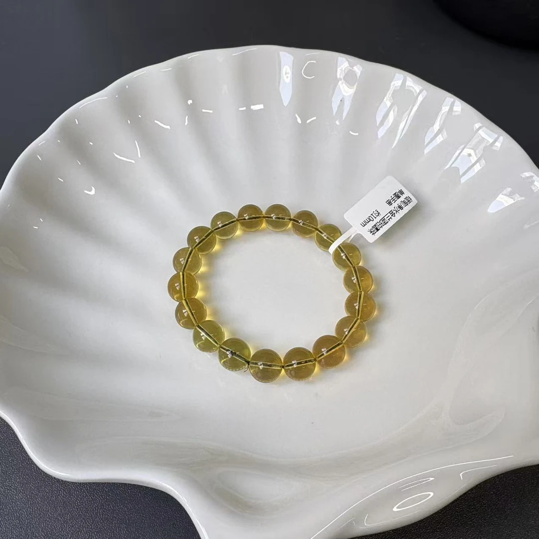 缅甸净水金兰蓝珀圆珠单圈手串约10mm