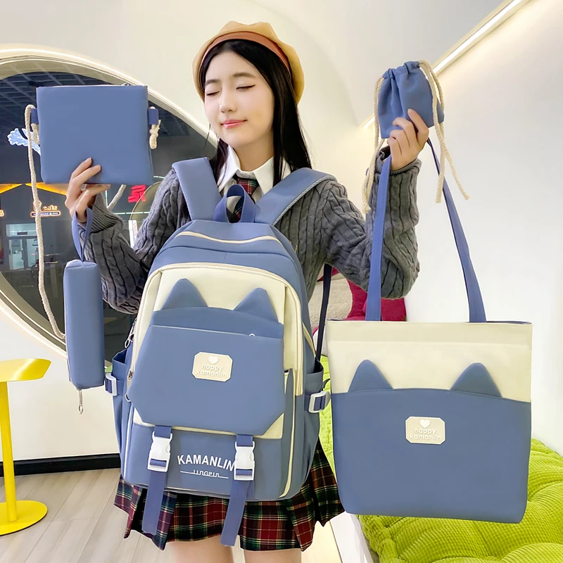 高颜值大容量小学生初中生减压护脊双肩包