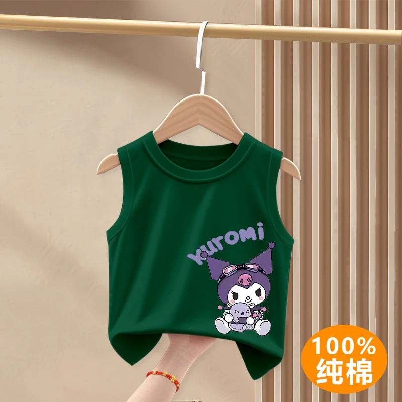 2025夏季新款儿童坎袖背心女童薄款无袖T恤洋气童装宝宝卡通夏装