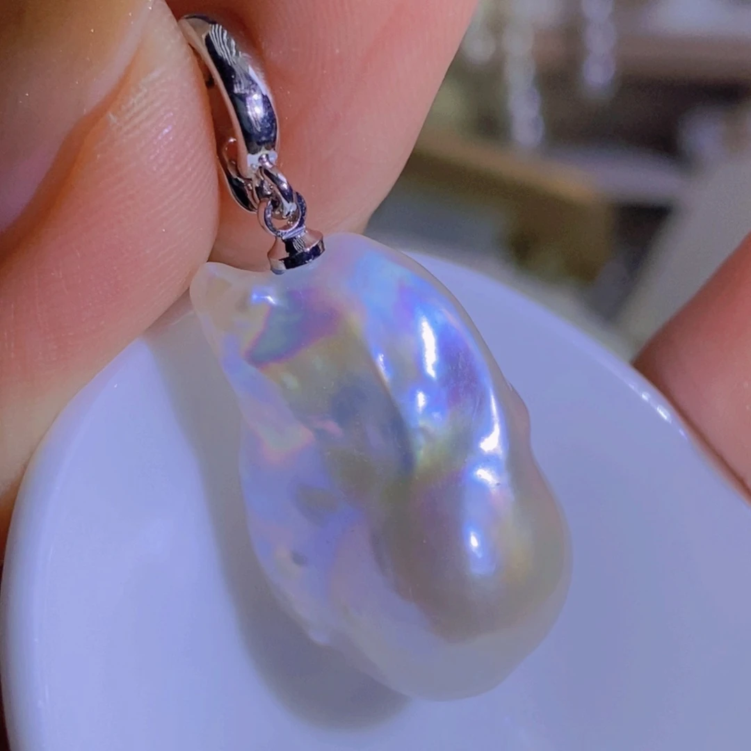 银S925镶嵌天然淡水珍珠淡水珍珠