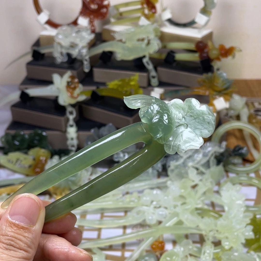 未镶嵌蛇纹石玉发饰