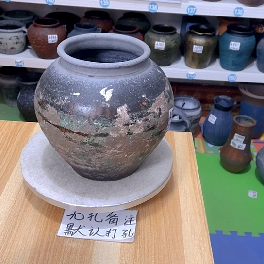 红陶点*手工制作工艺花盆