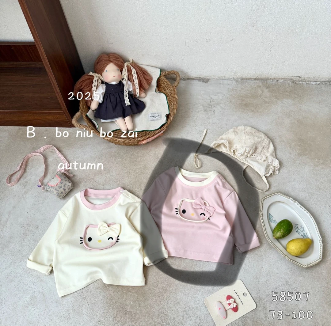 波妞58507猫咪秋款长袖T恤