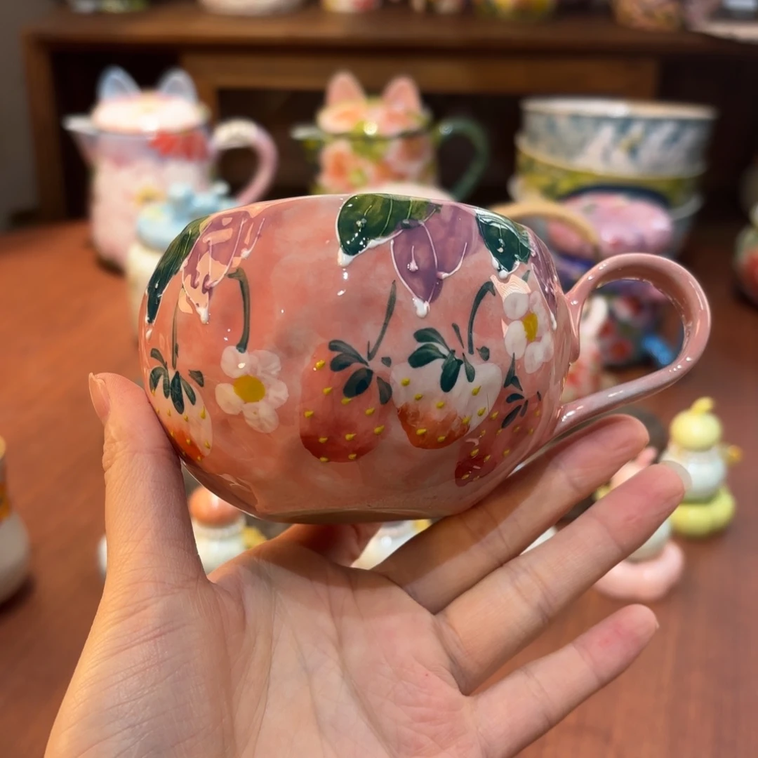 景德镇手绘高温釉下彩陶瓷茶具