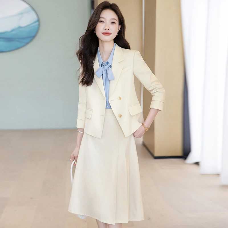 大学生面试西装外套女职业正装通勤职场教师穿搭小个子西服套装女