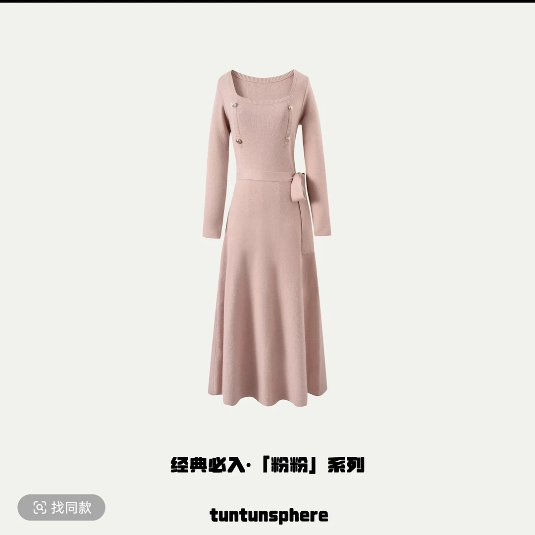 Hangsixiang.小爽【在逃公主】秋冬显瘦气质连衣裙0001