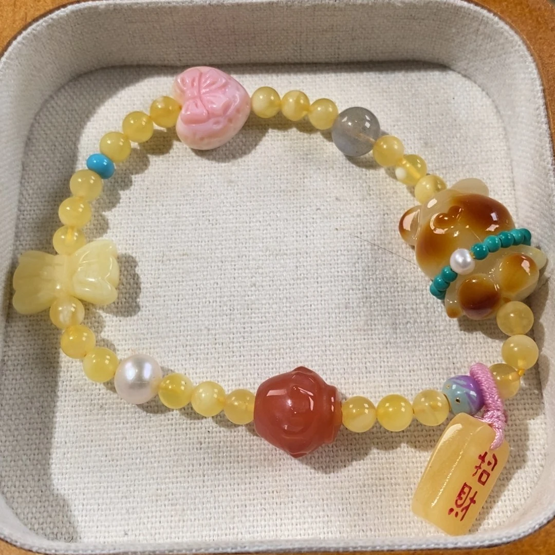 蜜蜡未镶嵌裸石 手链