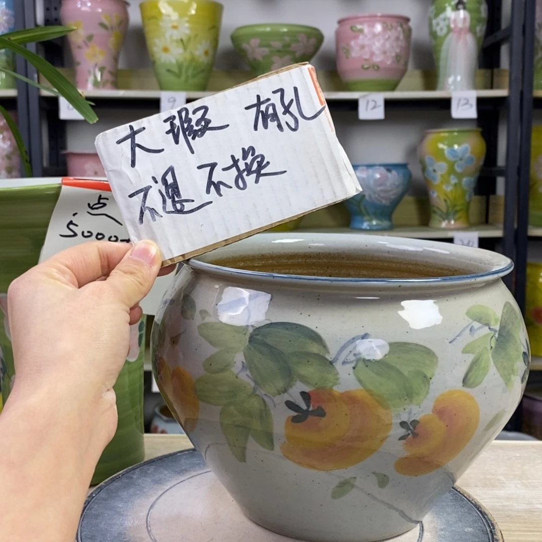 景德镇手工手绘陶瓷花盆