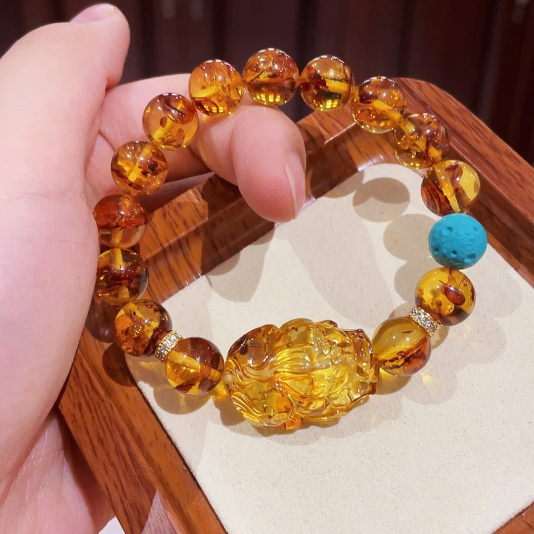 未镶嵌蜜蜡手链手串