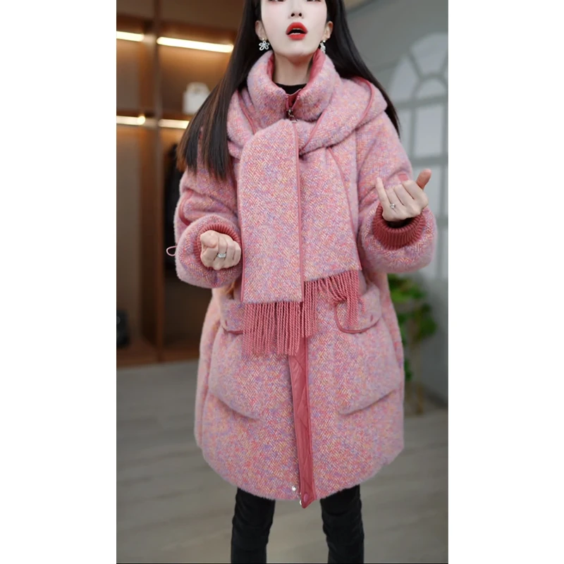 中长款韩版时尚羽绒服女装冬季新款气质显瘦加厚保暖白鸭绒外套