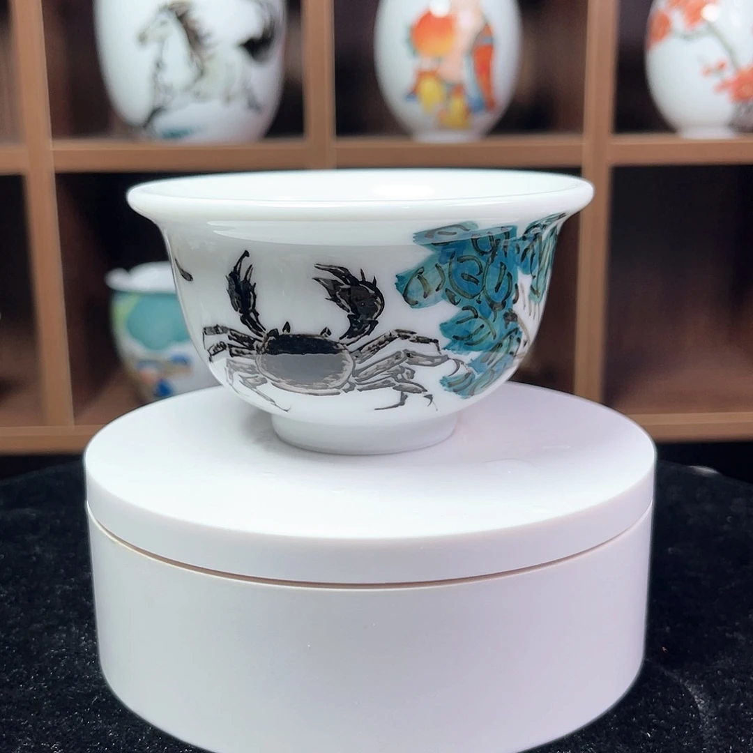 釉***哥醴陵釉下五彩瓷杯子