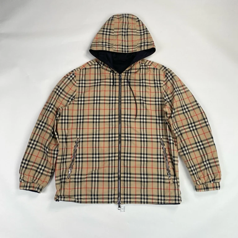 99新 BURBERRY/博柏利 男/L/格纹双面穿冲锋衣/14700/SN4702
