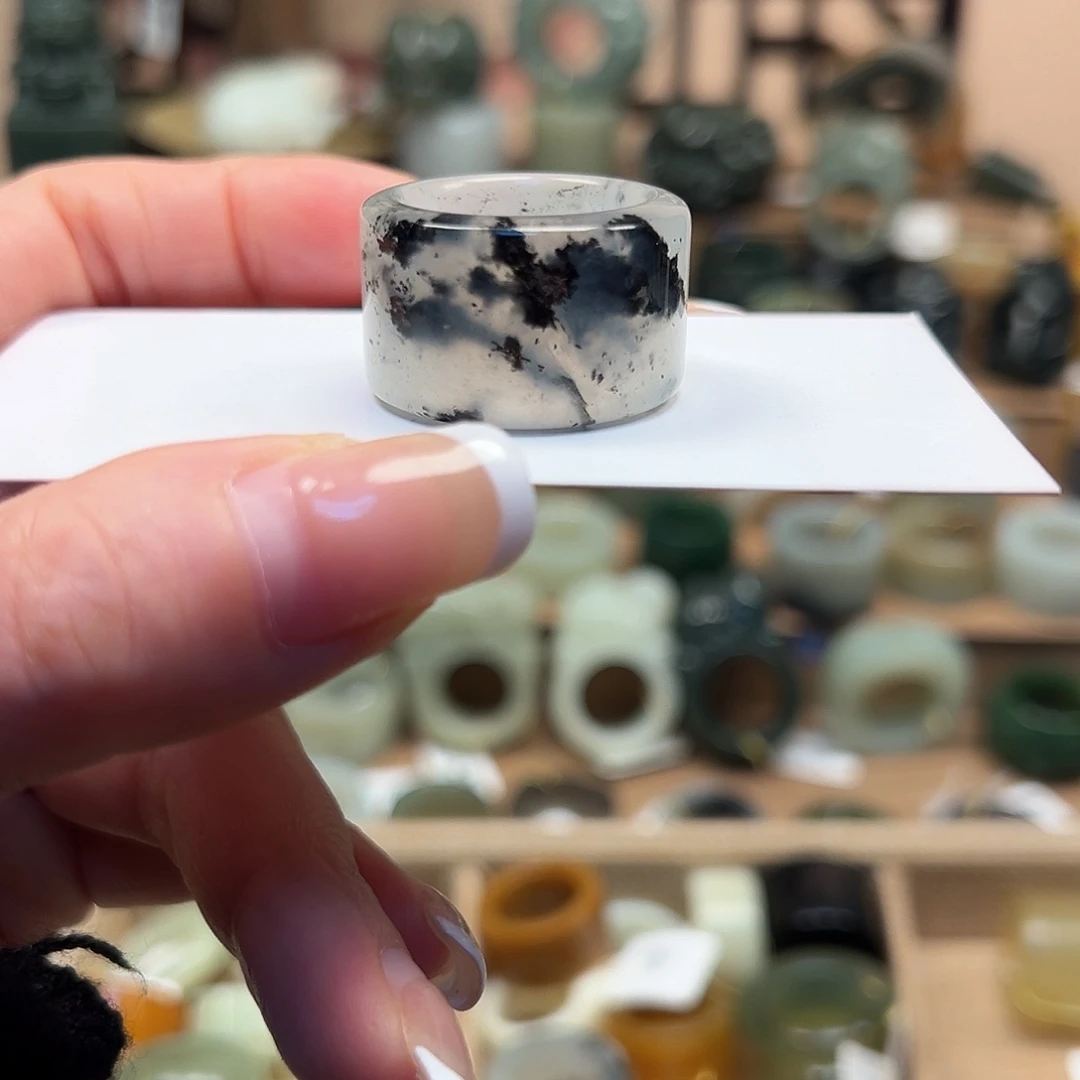 岫玉未镶嵌戒指21号