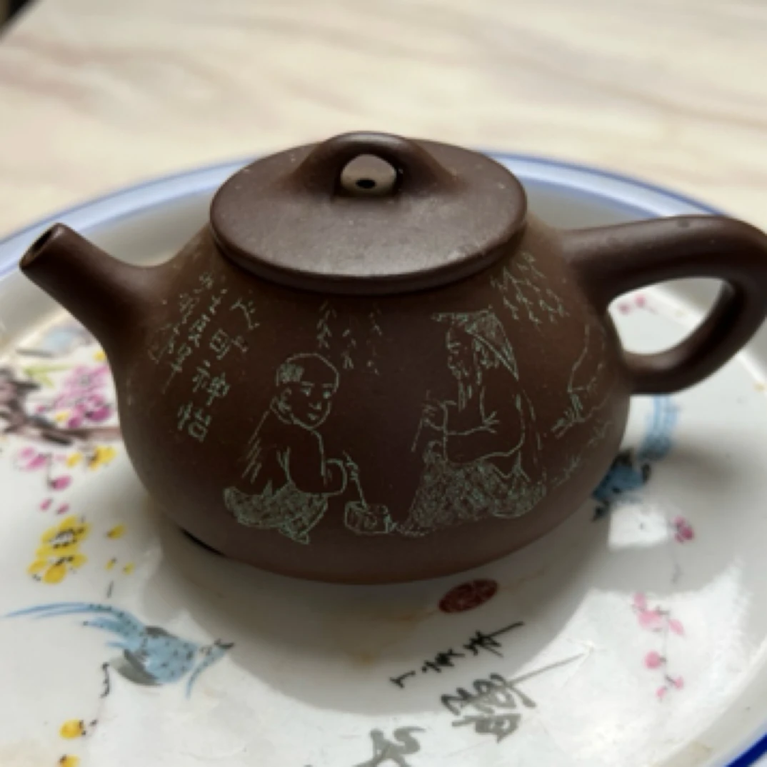 十三年前的宜兴黄龙山原矿老紫泥石瓢手工紫砂壶