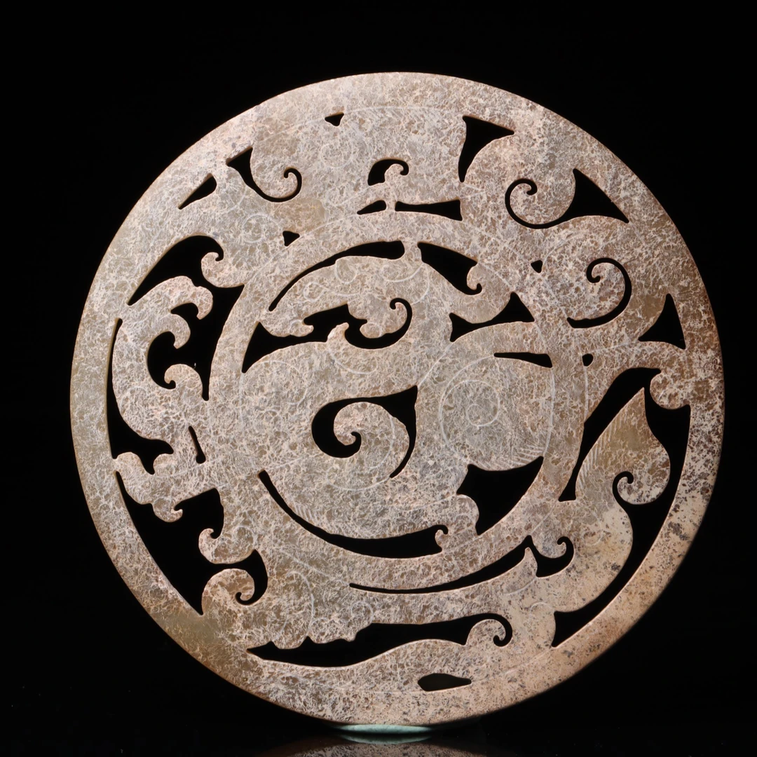 明代和田玉镂雕龙形佩-NX