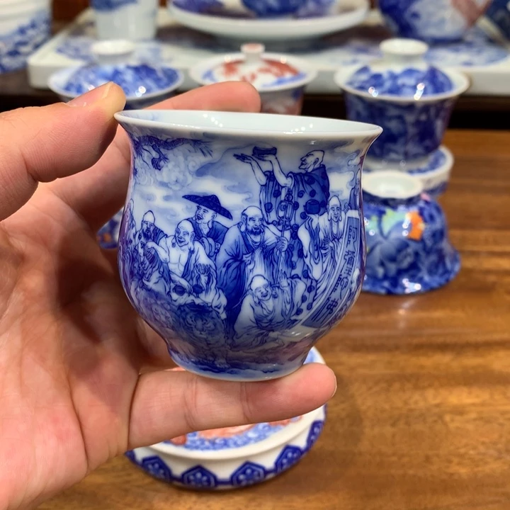 晓竹窑 十八罗汉图主人杯