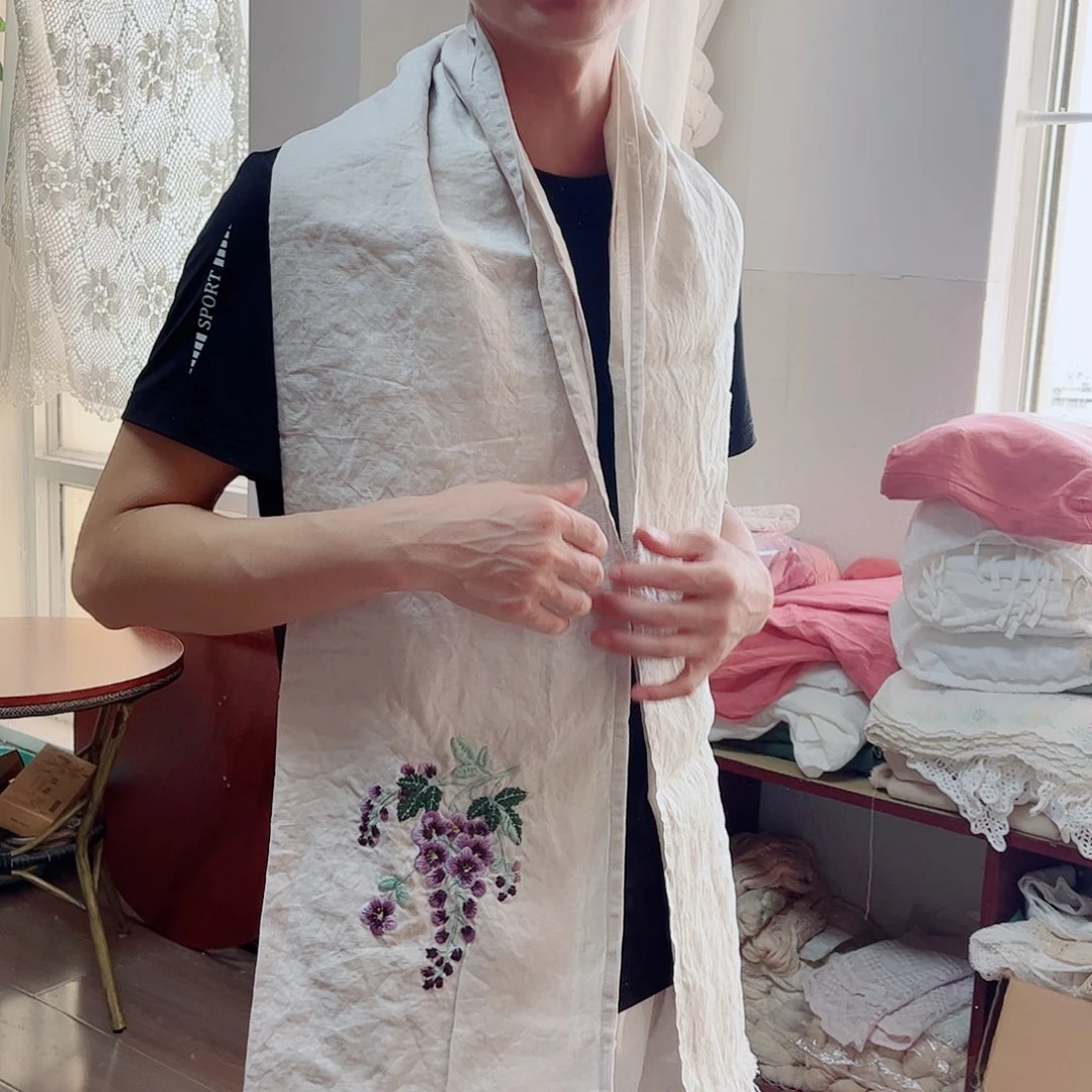 毛绒亚麻棉156-80/180围巾