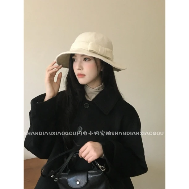 羊毛礼帽冬季遮阳【冬日来信】百搭渔夫帽*甜美软妹可折叠帽子