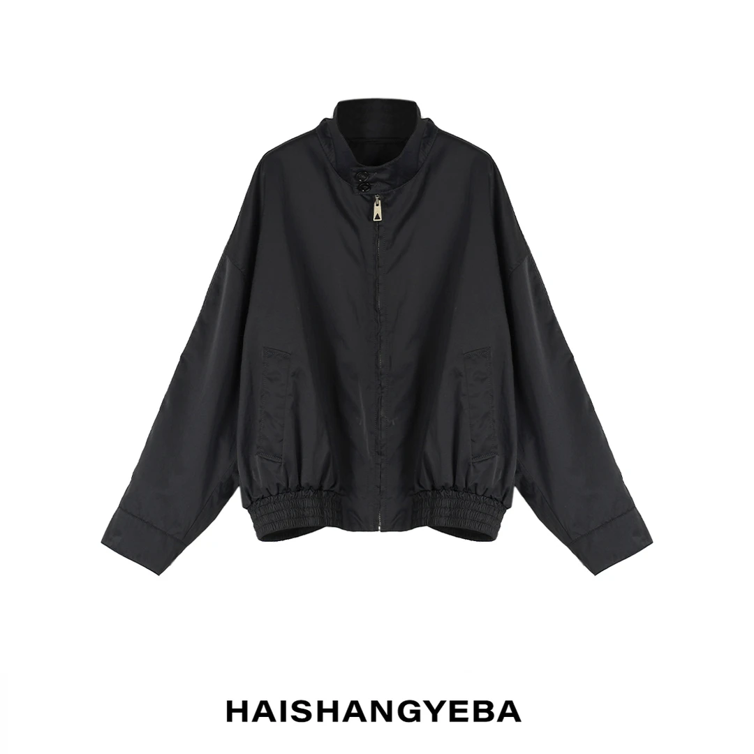 【海上叶爸】新款2025百搭男女同款宽松拉链薄款长袖夹克外套