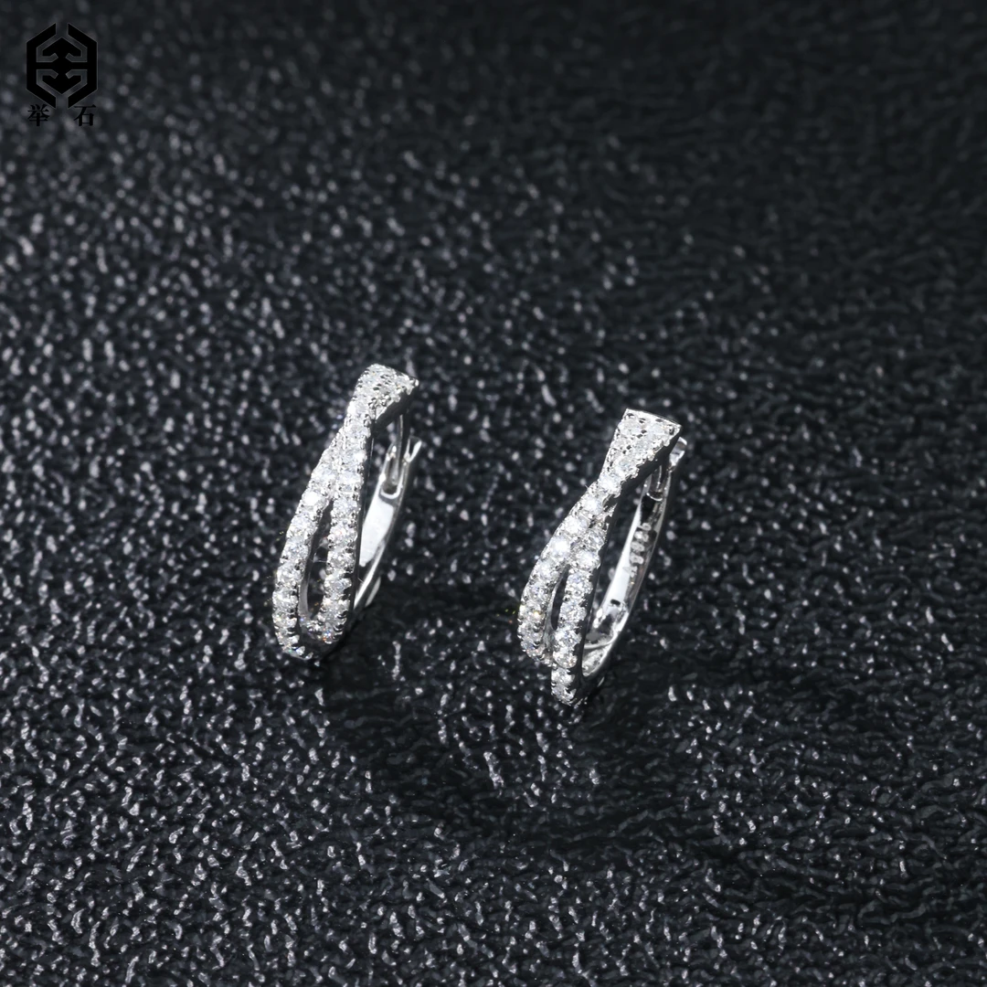 925银莫桑石银制品 【举石】X09-9819-0129莫桑钻耳饰（一对多样性）I